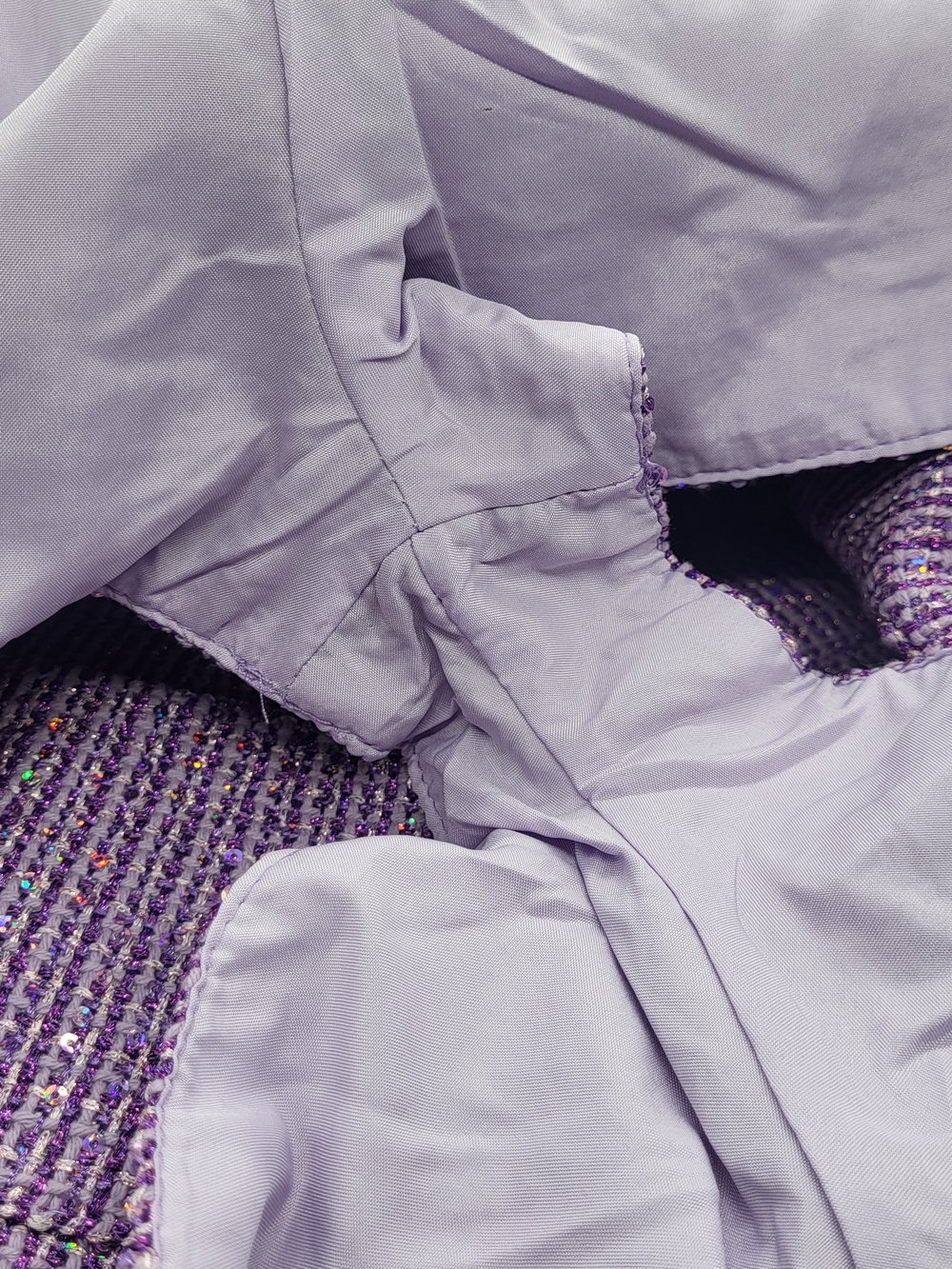 Nianlin Sleeveless Purple Sequin Tweed Shorts Set - Picture 16 of 17